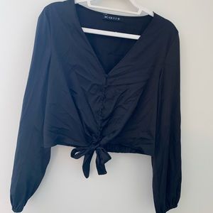 Satin Black Button Up Shirt *worn once*